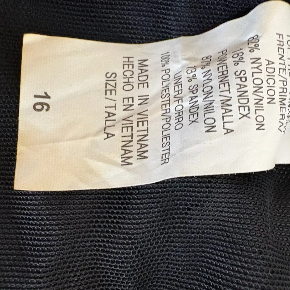 Longitude Swim Bathing Suit Black size 16 - Picture 4 of 4